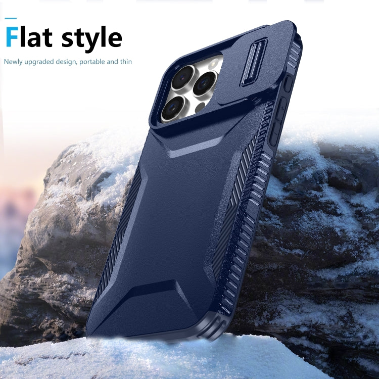 For iPhone 16 Pro Max Sliding Camshield Phone Case(Blue) - iPhone 16 Pro Max Cases by buy2fix | Online Shopping UK | buy2fix