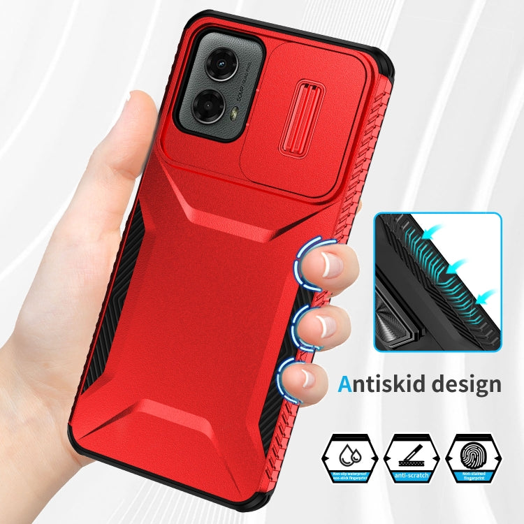 For Motorola Moto G 5G 2024 Sliding Camshield Phone Case(Red) - Motorola Cases by buy2fix | Online Shopping UK | buy2fix