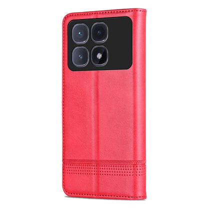 For Redmi K70 Ultra AZNS Magnetic Calf Texture Flip Leather Phone Case(Red) - Xiaomi Cases by AZNS | Online Shopping UK | buy2fix