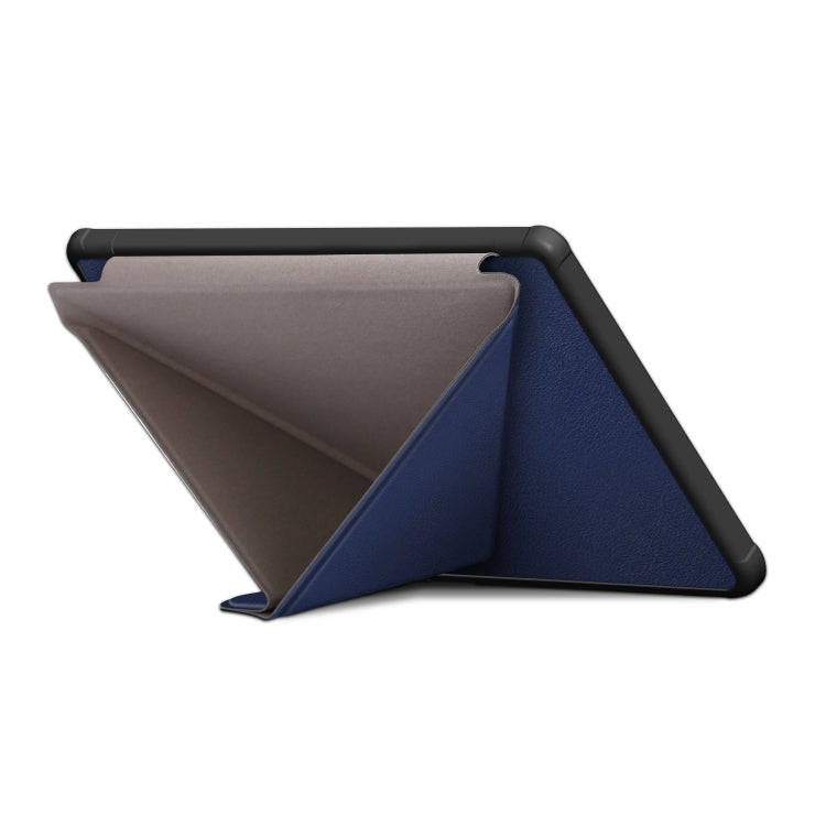 For Kobo Libra Colour 2024 Solid Color Deformation TPU Leather Smart Tablet Case(Dark Blue) - Others by buy2fix | Online Shopping UK | buy2fix