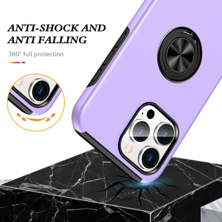 For iPhone 16 Magnetic Ring Holder Phone Case(Purple) - iPhone 16 Cases by buy2fix | Online Shopping UK | buy2fix