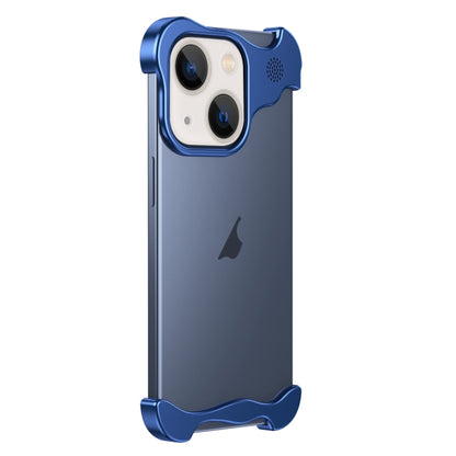 For iPhone 14 Aromatherapy Alloy Frameless Phone Case(Blue) - iPhone 14 Cases by buy2fix | Online Shopping UK | buy2fix