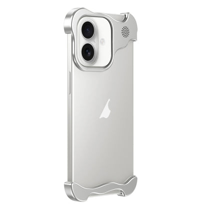 For iPhone 16 Plus Aromatherapy Alloy Frameless Phone Case(Silver) - iPhone 16 Plus Cases by buy2fix | Online Shopping UK | buy2fix