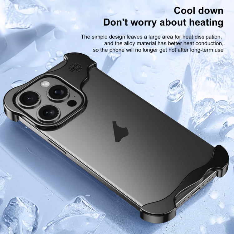 For iPhone 16 Aromatherapy Alloy Frameless Phone Case(Silver) - iPhone 16 Cases by buy2fix | Online Shopping UK | buy2fix