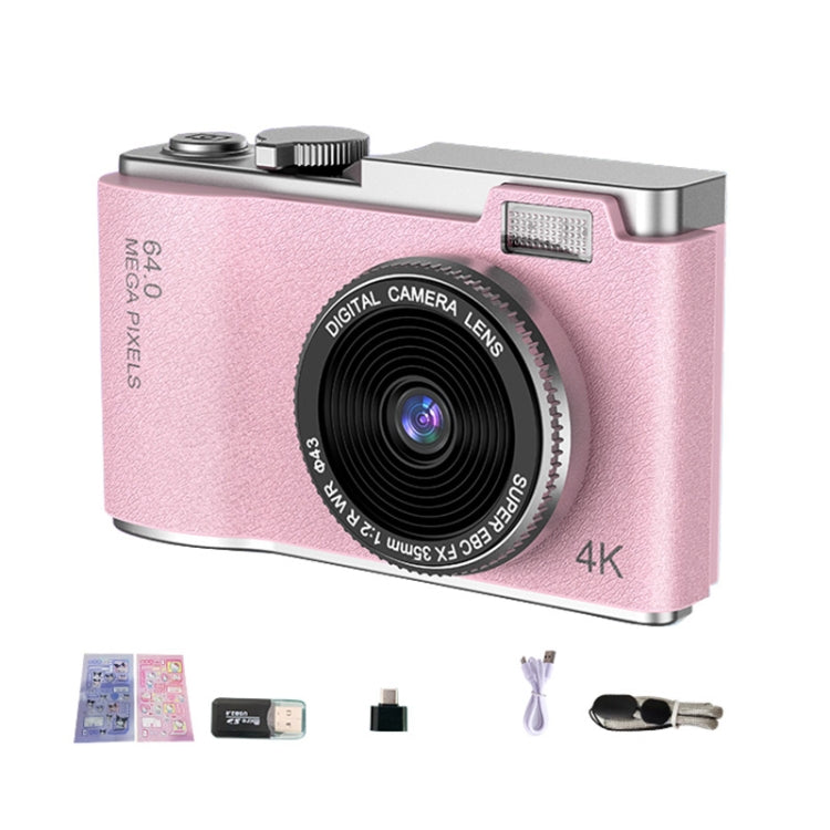 LK003 2.4 inch Dual-lens 4K HD CCD Camera Retro Kids Camera(Pink) - Children Cameras by buy2fix | Online Shopping UK | buy2fix