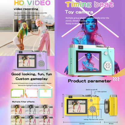 LK003 2.4 inch Dual-lens 4K HD CCD Camera Retro Kids Camera(Pink) - Children Cameras by buy2fix | Online Shopping UK | buy2fix