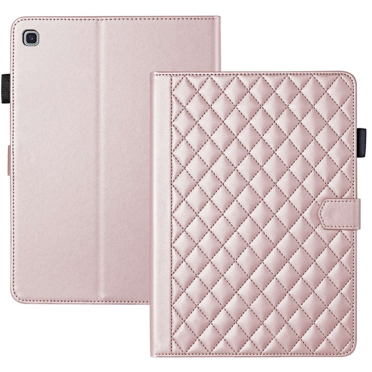 For Samsung Galaxy Tab S6 Lite 2024 Rhombus Lattice Leather Tablet Case(Rose Gold) - Tab S6 Lite P610 / P615 by buy2fix | Online Shopping UK | buy2fix