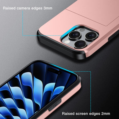 For iPhone 16 Pro Shockproof Armor Phone Case with Card Slot(Rose Gold) - iPhone 16 Pro Cases by buy2fix | Online Shopping UK | buy2fix