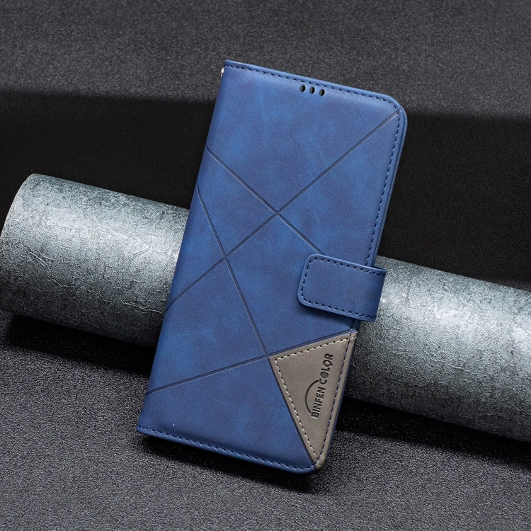 For Samsung Galaxy S25 5G Magnetic Buckle Rhombus Texture Leather Phone Case(Blue) - Galaxy S25 5G Cases by buy2fix | Online Shopping UK | buy2fix