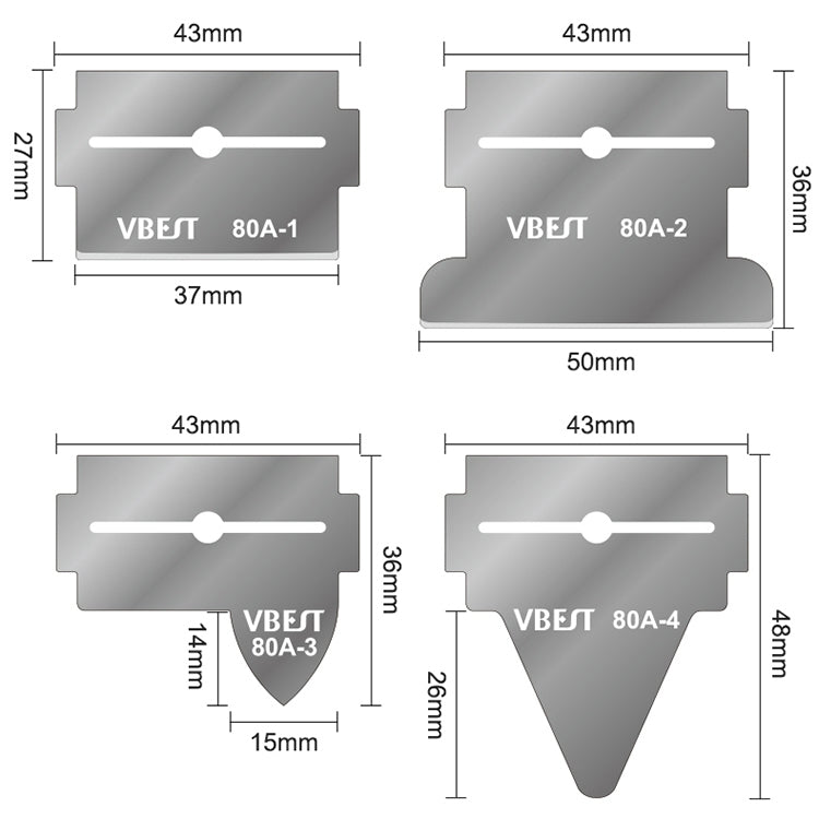 BEST VBST-80A 8 in 1 Stainless Steel Multipurpose Magnetic Double-sided Glue Removal Scraper Set - Dust Remove Tool by BEST | Online Shopping UK | buy2fix