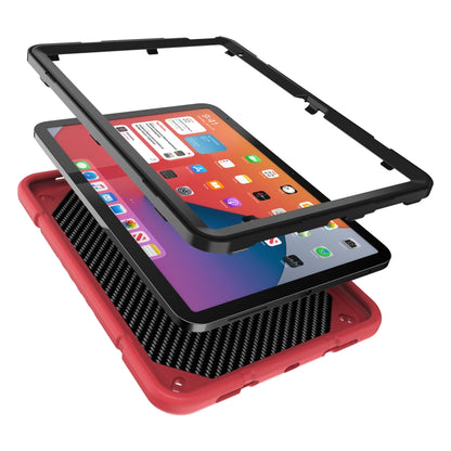 For iPad Air 11 2024 Armor Holder Silicone Hybrid PC Tablet Case(Red Black) - iPad Air 11 2024 Cases by buy2fix | Online Shopping UK | buy2fix