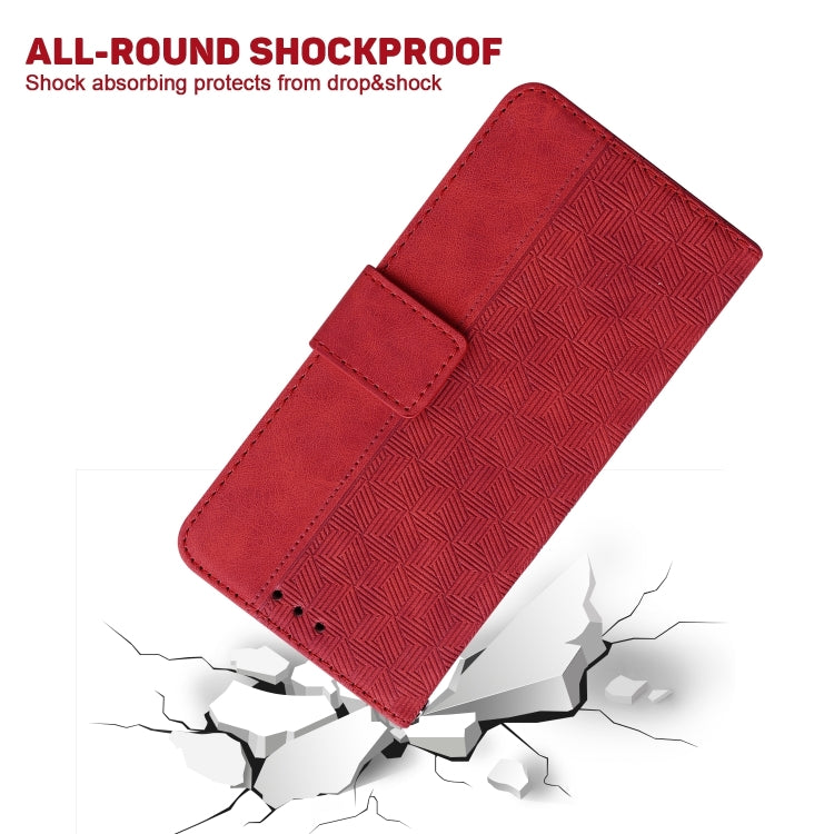 For Xiaomi Redmi K70 Pro / K70 Geometric Embossed Leather Phone Case(Red) - K70 Cases by buy2fix | Online Shopping UK | buy2fix