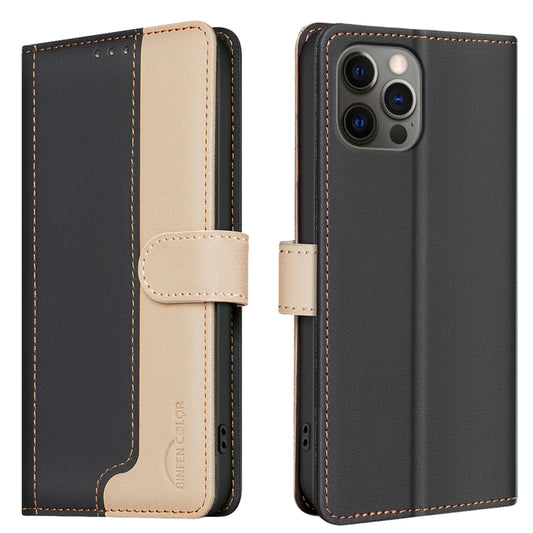 For iPhone 16 Pro Max Color Matching RFID Anti-theft Leather Phone Case(Black) - iPhone 16 Pro Max Cases by buy2fix | Online Shopping UK | buy2fix