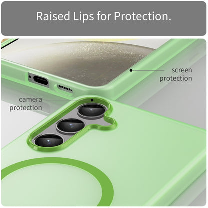 For Samsung Galaxy S24+ 5G MagSafe Frosted Translucent TPU + PC Full Coverage Phone Case(Green) - Galaxy S24+ 5G Cases by buy2fix | Online Shopping UK | buy2fix