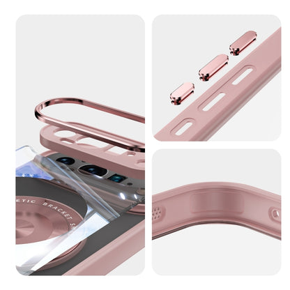 For Google Pixel 9 360 Holder Magsafe Acrylic Hybrid TPU Phone Case(Pink) - Google Cases by buy2fix | Online Shopping UK | buy2fix