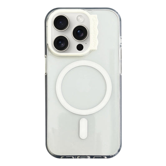 For iPhone 15 Pro Max MagSafe Colorful Wavy Circle PC Hybrid TPU Phone Case(White) - iPhone 15 Pro Max Cases by buy2fix | Online Shopping UK | buy2fix