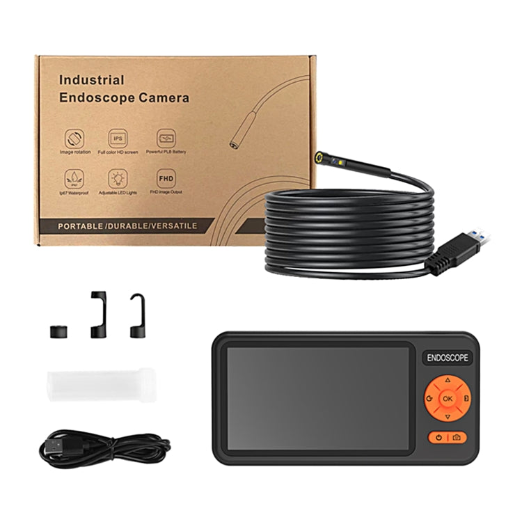 T29 5 inch IPS Screen 5.5mm Dual Lens IP67 Waterproof Industrial Endoscope With Bracket, Length:5m -  by buy2fix | Online Shopping UK | buy2fix