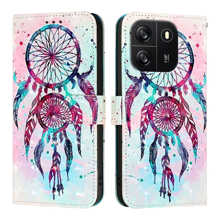 For Blackview Wave 6C 3D Painting Horizontal Flip Leather Phone Case(Color Drop Wind Chimes) - More Brand by buy2fix | Online Shopping UK | buy2fix