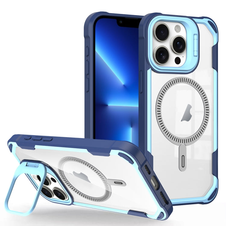 For iPhone 13 Pro Transparent Acrylic MagSafe Lens Holder Phone Case(Blue) - iPhone 13 Pro Cases by buy2fix | Online Shopping UK | buy2fix