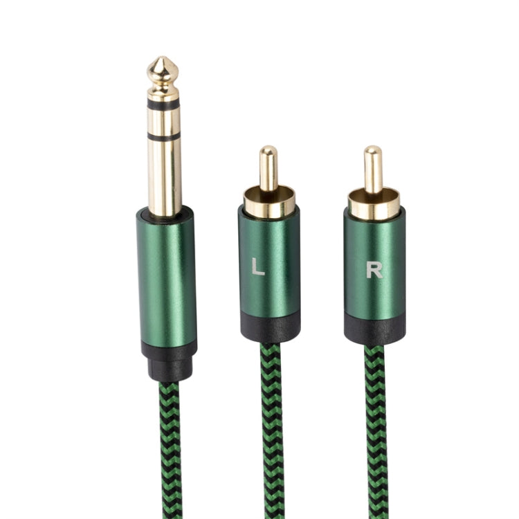 6.35mm Male to Dual RCA Female Audio Adapter Cable, Length:1m(Green) - RCA Cable by buy2fix | Online Shopping UK | buy2fix