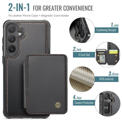 For Samsung Galaxy S24 5G JEEHOOD J05 Business Magnetic Style RFID Leather Phone Case(Black) - Galaxy S24 5G Cases by JEEHOOD | Online Shopping UK | buy2fix