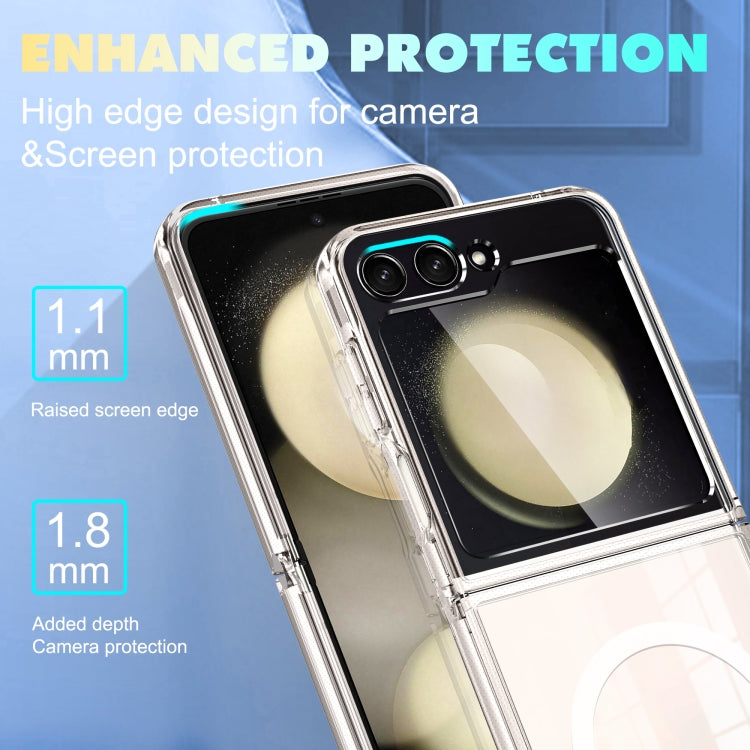 For Samsung Galaxy Z Flip6 5G MagSafe Transparent Shockproof PC Folding Phone Case - Galaxy Z Flip6 5G Cases by buy2fix | Online Shopping UK | buy2fix