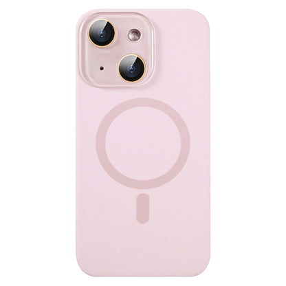 For iPhone 14 Plus MagSafe Liquid Silicone Full Coverage Phone Case with Lens Film(Pink) - iPhone 14 Plus Cases by buy2fix | Online Shopping UK | buy2fix