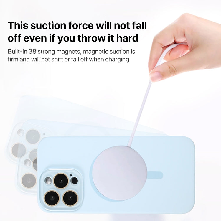 For iPhone 15 MagSafe Liquid Silicone Full Coverage Phone Case with Lens Film(White) - iPhone 15 Cases by buy2fix | Online Shopping UK | buy2fix