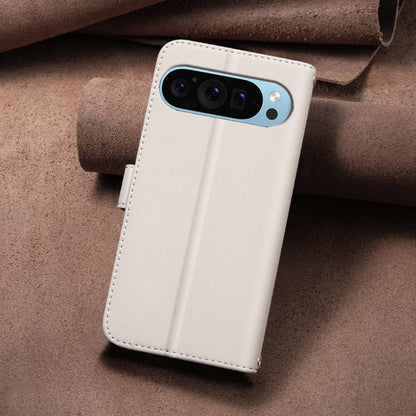 For Google Pixel 9 Pro Square Texture Leather Phone Case(Beige) - Google Cases by buy2fix | Online Shopping UK | buy2fix