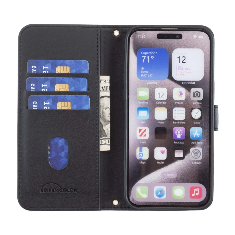 For iPhone 16 Plus Square Texture Leather Phone Case(Black) - iPhone 16 Plus Cases by buy2fix | Online Shopping UK | buy2fix