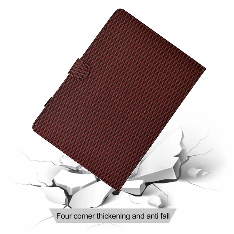 For iPad Air 11 2024 Solid Color Fiber Texture Smart Tablet Leather Case(Brown) - iPad Air 11 2024 Cases by buy2fix | Online Shopping UK | buy2fix