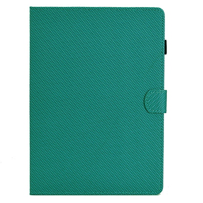 For Samsung Galaxy Tab A9 Solid Color Fiber Texture Smart Tablet Leather Case(Lake Green) - Galaxy Tab A9 by buy2fix | Online Shopping UK | buy2fix