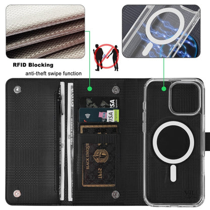 For iPhone 13 Pro ViLi GHB-C Series RFID MagSafe Magnetic Flip Leather Phone Case(Black) - iPhone 13 Pro Cases by ViLi | Online Shopping UK | buy2fix