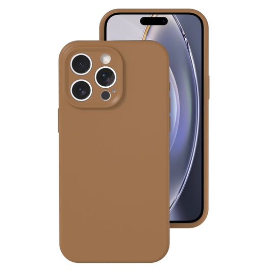 For iPhone 16 Pro Max Precise Hole Liquid Silicone Jelly Color Full Coverage Phone Case(Khaki) - iPhone 16 Pro Max Cases by buy2fix | Online Shopping UK | buy2fix