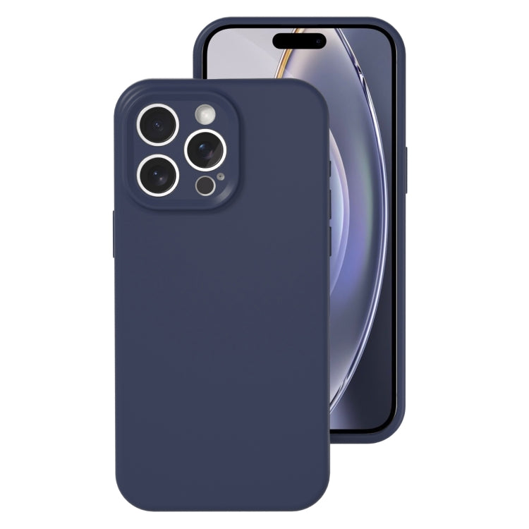 For iPhone 16 Pro Max Precise Hole Liquid Silicone Jelly Color Full Coverage Phone Case(Midnight Blue) - iPhone 16 Pro Max Cases by buy2fix | Online Shopping UK | buy2fix