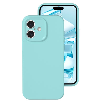 For iPhone 16 Precise Hole Liquid Silicone Jelly Color Full Coverage Phone Case(Glacier Blue) - iPhone 16 Cases by buy2fix | Online Shopping UK | buy2fix