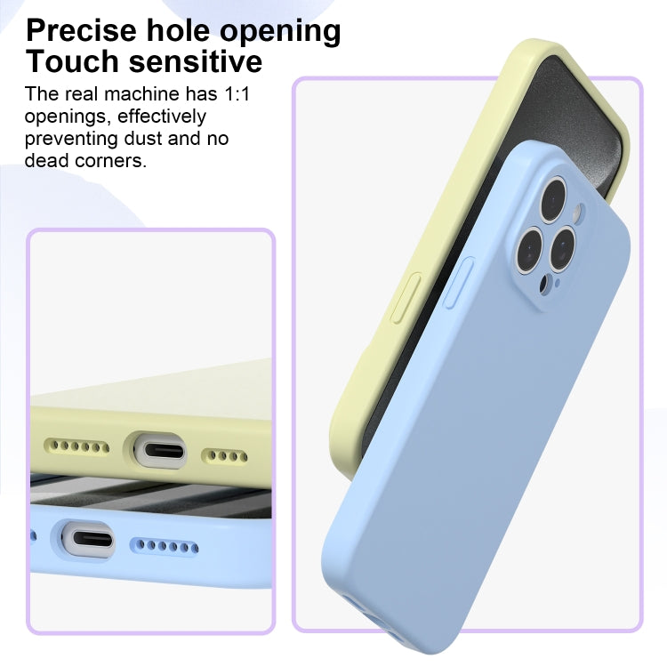 For iPhone 16 Pro Precise Hole Liquid Silicone Jelly Color Full Coverage Phone Case(Sand Pink) - iPhone 16 Pro Cases by buy2fix | Online Shopping UK | buy2fix