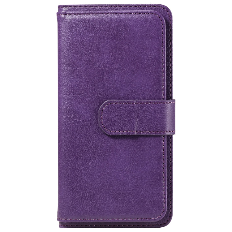 For iPhone SE 2024 Multi-Function Wallet 10 Card Slots Leather Phone Case(Violet) - More iPhone Cases by buy2fix | Online Shopping UK | buy2fix