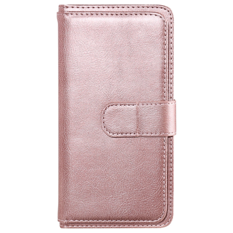 For Redmi K70 Multi-Function Wallet 10 Card Slots Leather Phone Case(Rose Gold) - K70 Cases by buy2fix | Online Shopping UK | buy2fix