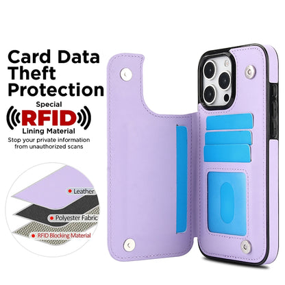 For iPhone 16 Pro Max Double Buckle Rhombic PU Leather Phone Case(Purple) - iPhone 16 Pro Max Cases by buy2fix | Online Shopping UK | buy2fix