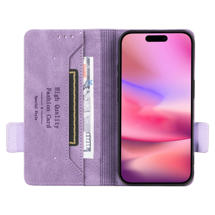 For iPhone 16 Magnetic Clasp Leather Phone Case(Purple) - iPhone 16 Cases by buy2fix | Online Shopping UK | buy2fix