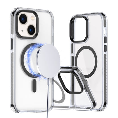 For iPhone 14 / 13 Two-color TPU Hybrid PC MagSafe Phone Case(Black) - iPhone 14 Cases by buy2fix | Online Shopping UK | buy2fix