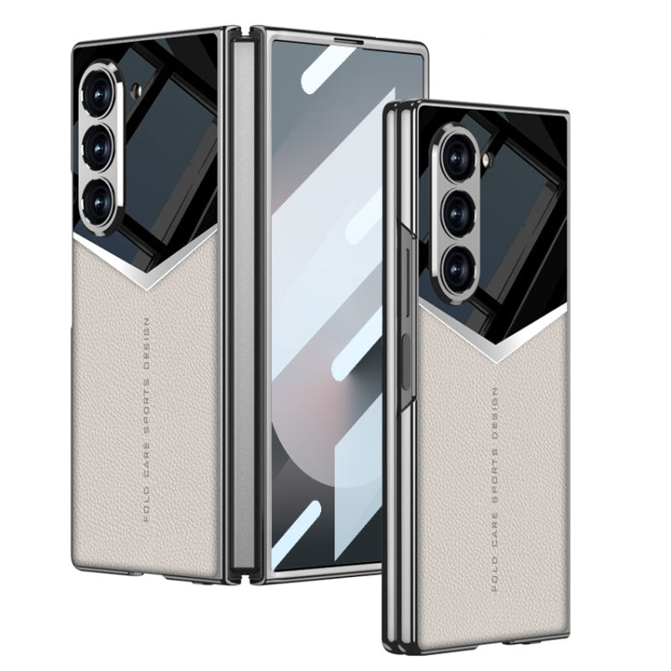 For Samsung Galaxy Z Fold6 GKK Integrated Plating Leather Knight Full Coverage Phone Case(Titanium Grey) - Galaxy Z Fold6 5G Cases by GKK | Online Shopping UK | buy2fix