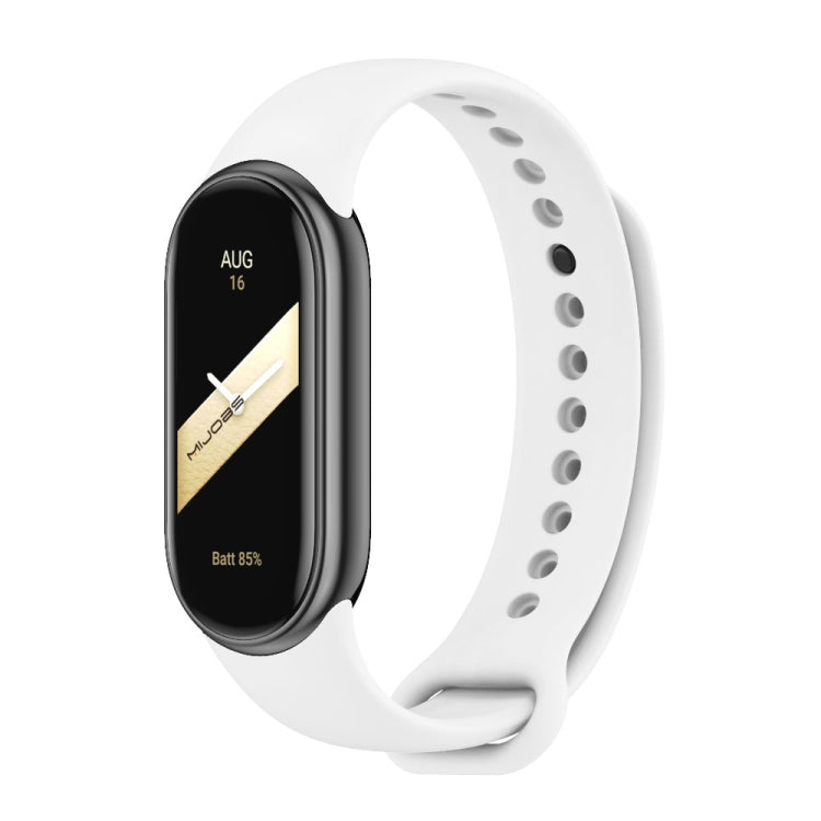 For Xiaomi Smart Band 9 / 8 MIJOBS Metal Buckle Solid Color Silicone Watch Band(White) - Watch Bands by MIJOBS | Online Shopping UK | buy2fix