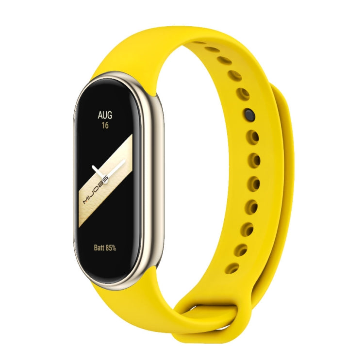 For Xiaomi Smart Band 9 / 8 MIJOBS Metal Buckle Solid Color Silicone Watch Band(Yellow) - Watch Bands by MIJOBS | Online Shopping UK | buy2fix