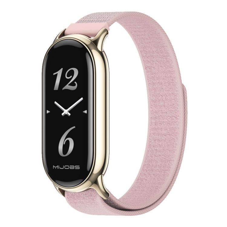 For Xiaomi Smart Band 9 / 8 MIJOBS Nylon Watch Band Wristband(Pink Light Gold) - Watch Bands by MIJOBS | Online Shopping UK | buy2fix