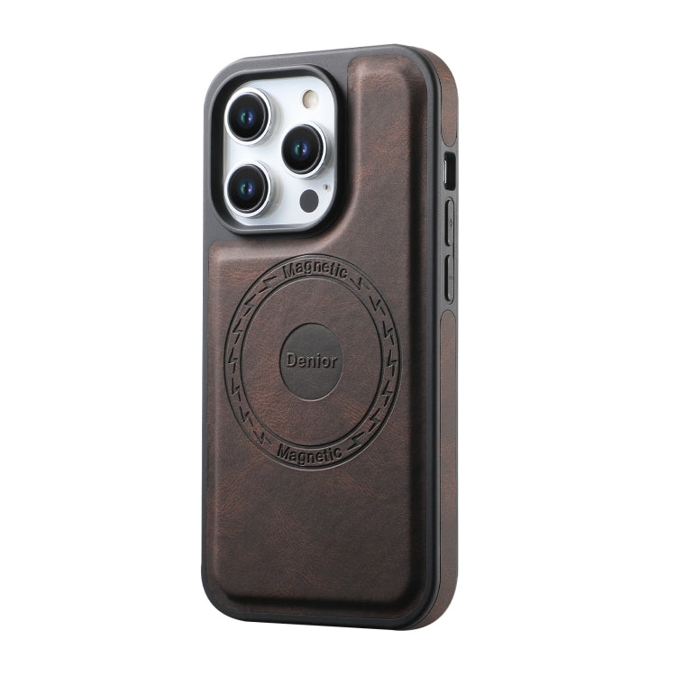 For iPhone 14 Pro Max Denior A13 Skin Feel MagSafe Phone Case(Brown) - iPhone 14 Pro Max Cases by Denior | Online Shopping UK | buy2fix