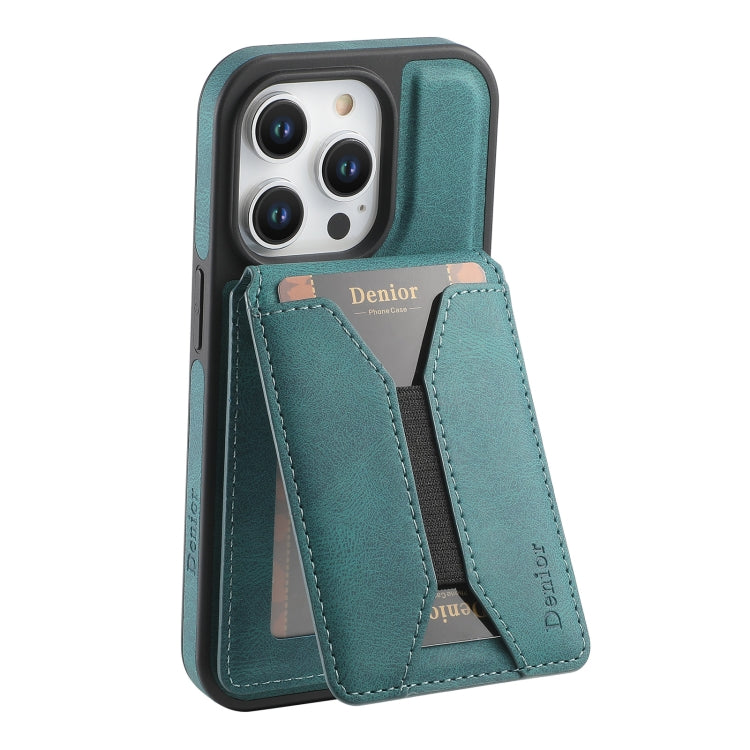 For iPhone 15 Pro Denior D17 Skin Feel MagSafe Detachable Card Slot Phone Case(Blue) - iPhone 15 Pro Cases by Denior | Online Shopping UK | buy2fix