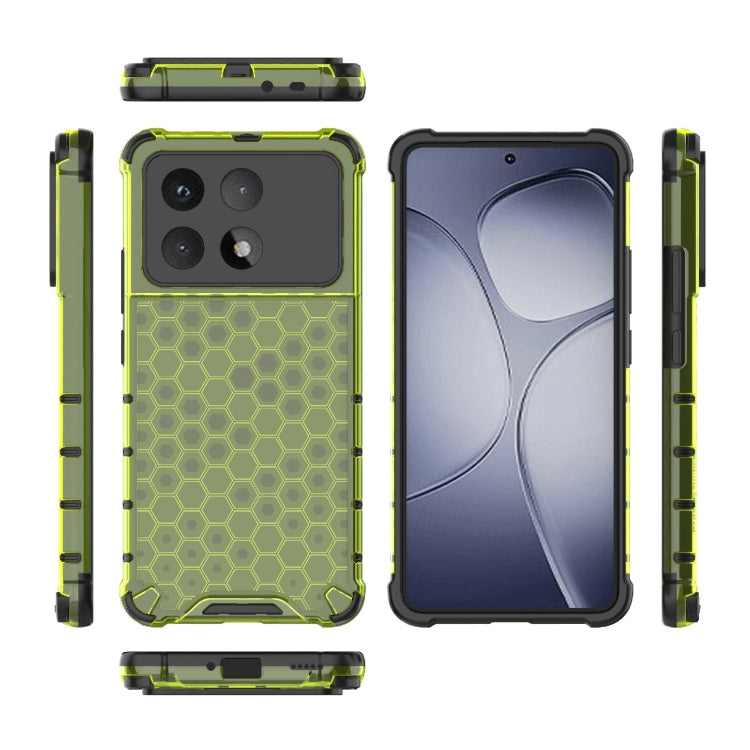 For Redmi K70 Ultra 5G Global Honeycomb Shockproof Phone Case(Green) - Xiaomi Cases by buy2fix | Online Shopping UK | buy2fix