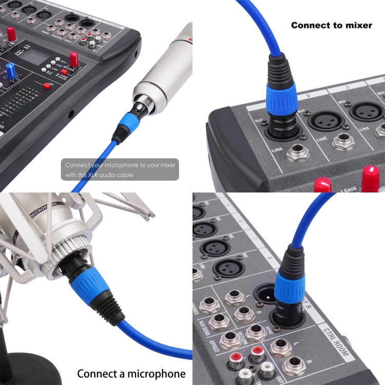 JC1015 XLR 3pin Male to Female Audio Cable, Length:1m(Blue) - Microphone Audio Cable & Connector by buy2fix | Online Shopping UK | buy2fix